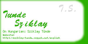 tunde sziklay business card